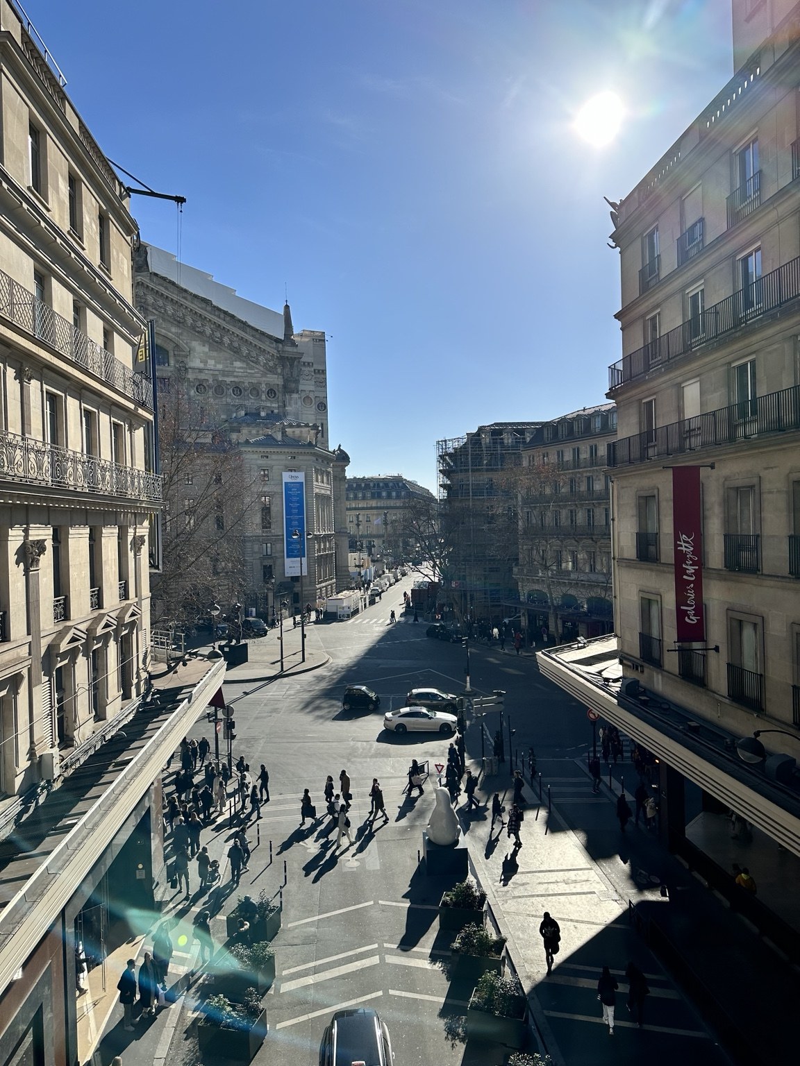 A sunny view over a Paris street